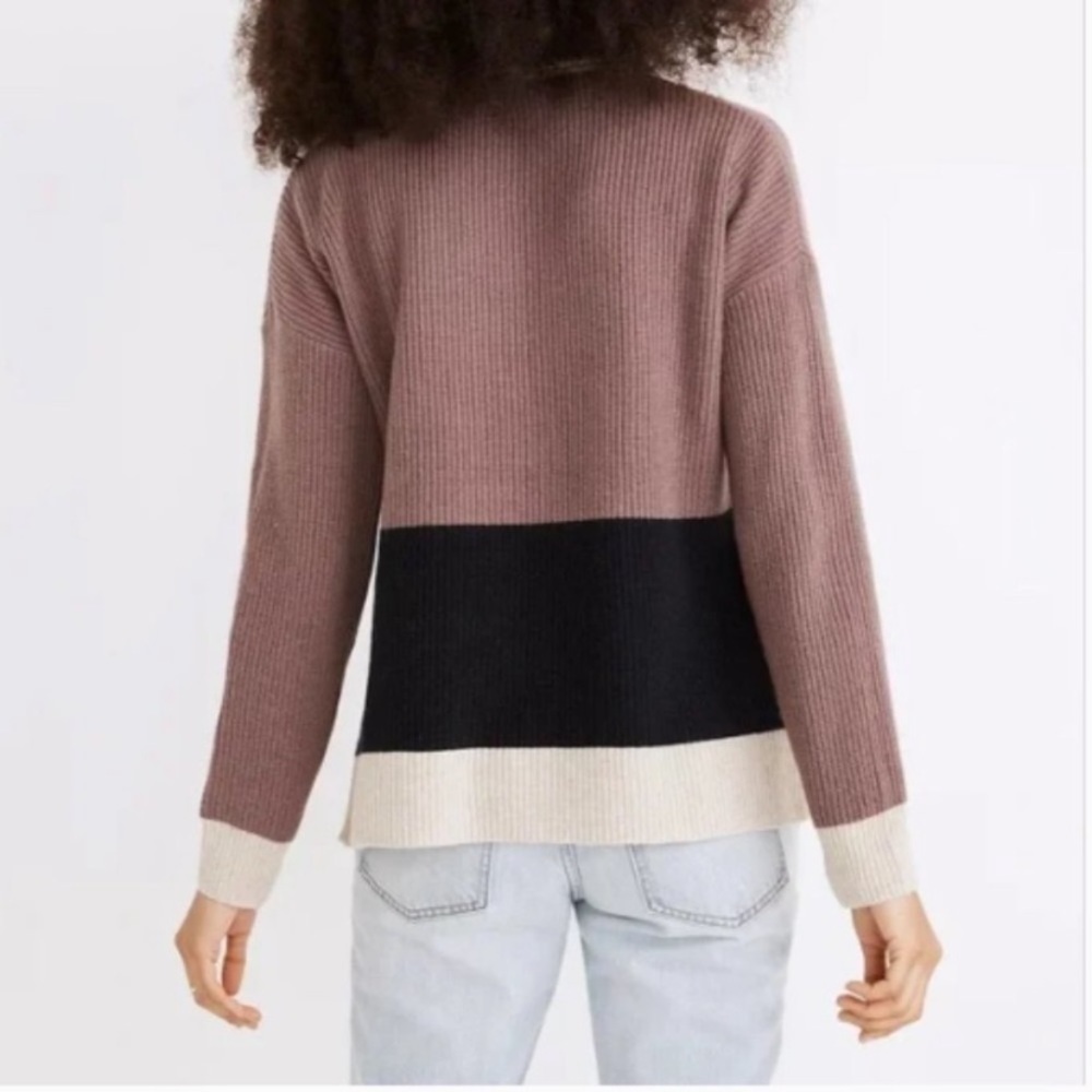 Madewell Oversized Soft Wool 1/2 Zip Colorblock Pullover EUC - Picture 2 of 12